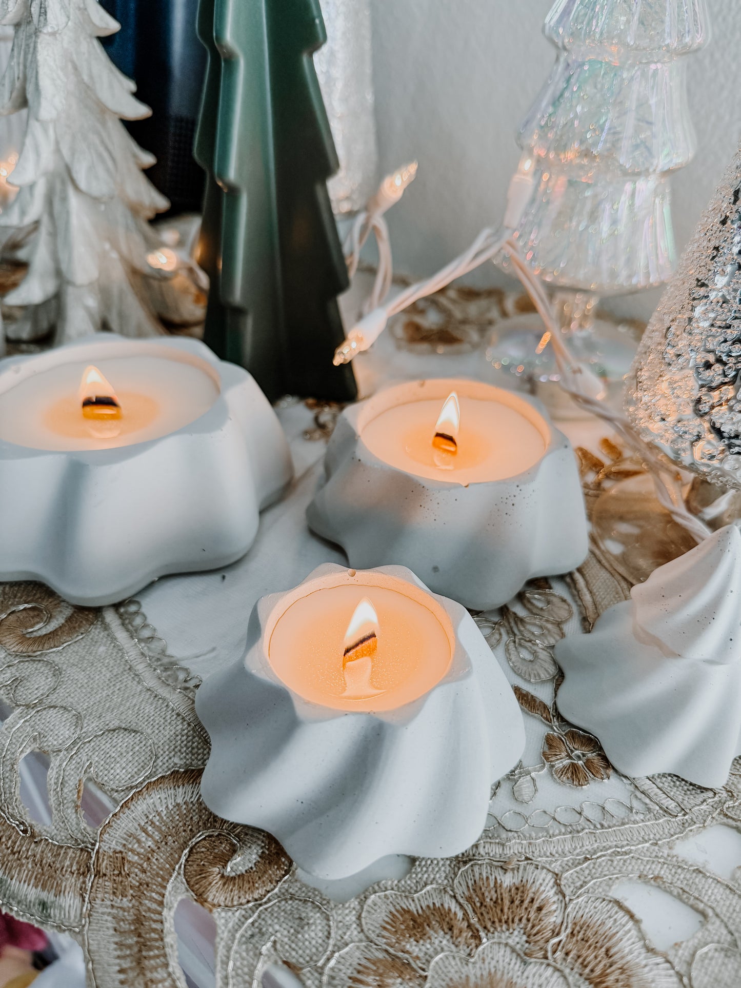 Cement Christmas Tree Candle