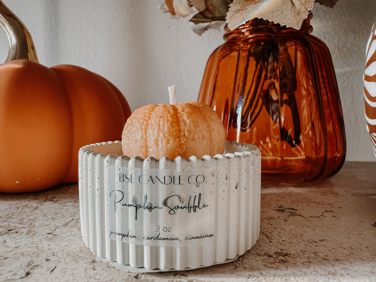 Pumpkin mini candle