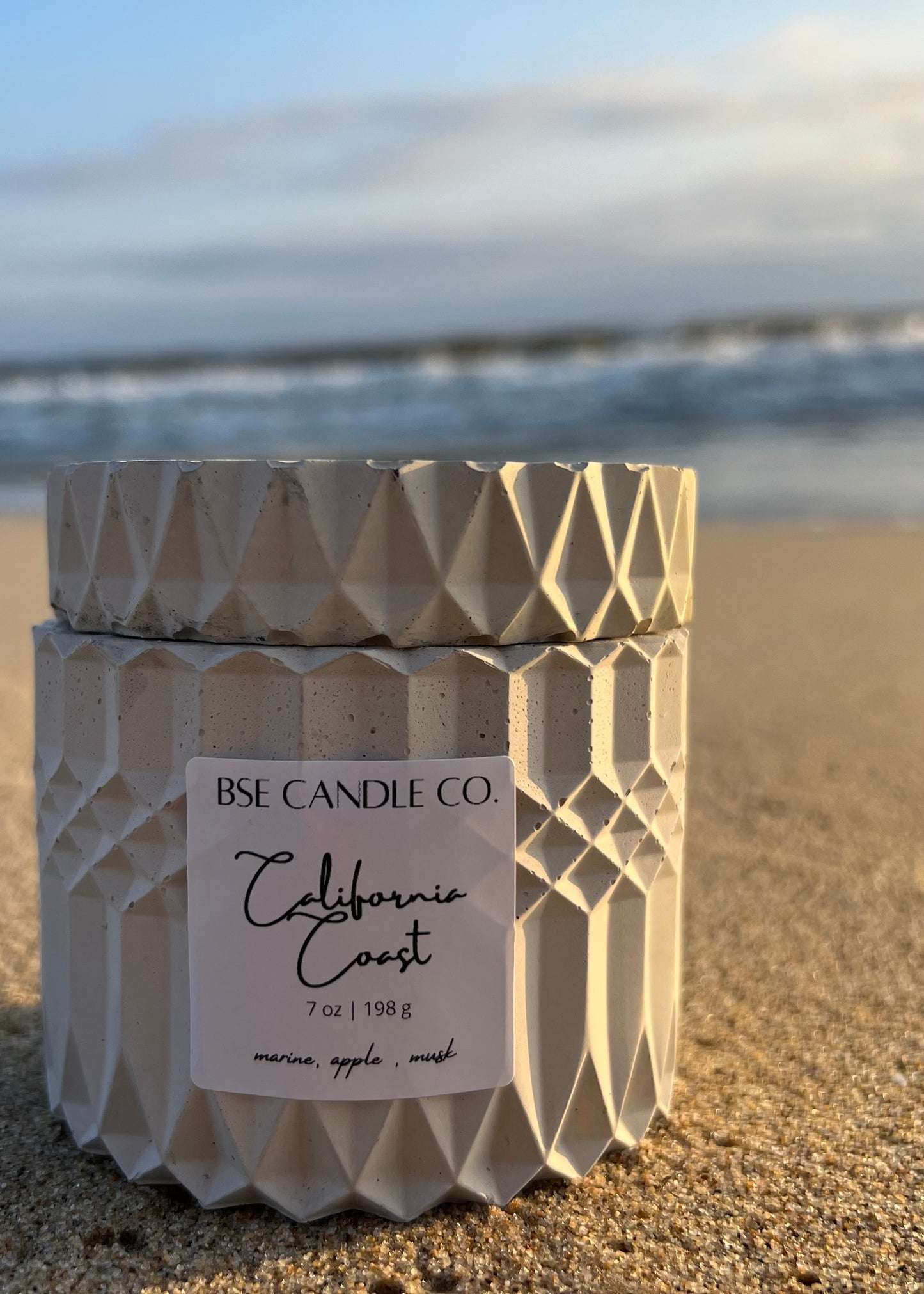 Cement Candle with Lid