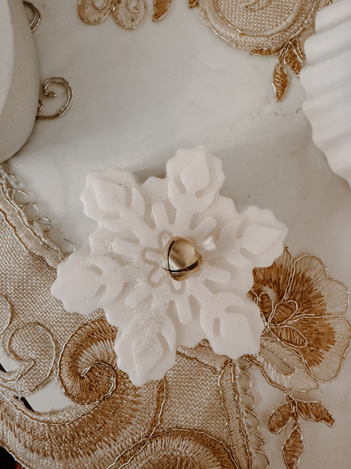 Snowflake pillar candle