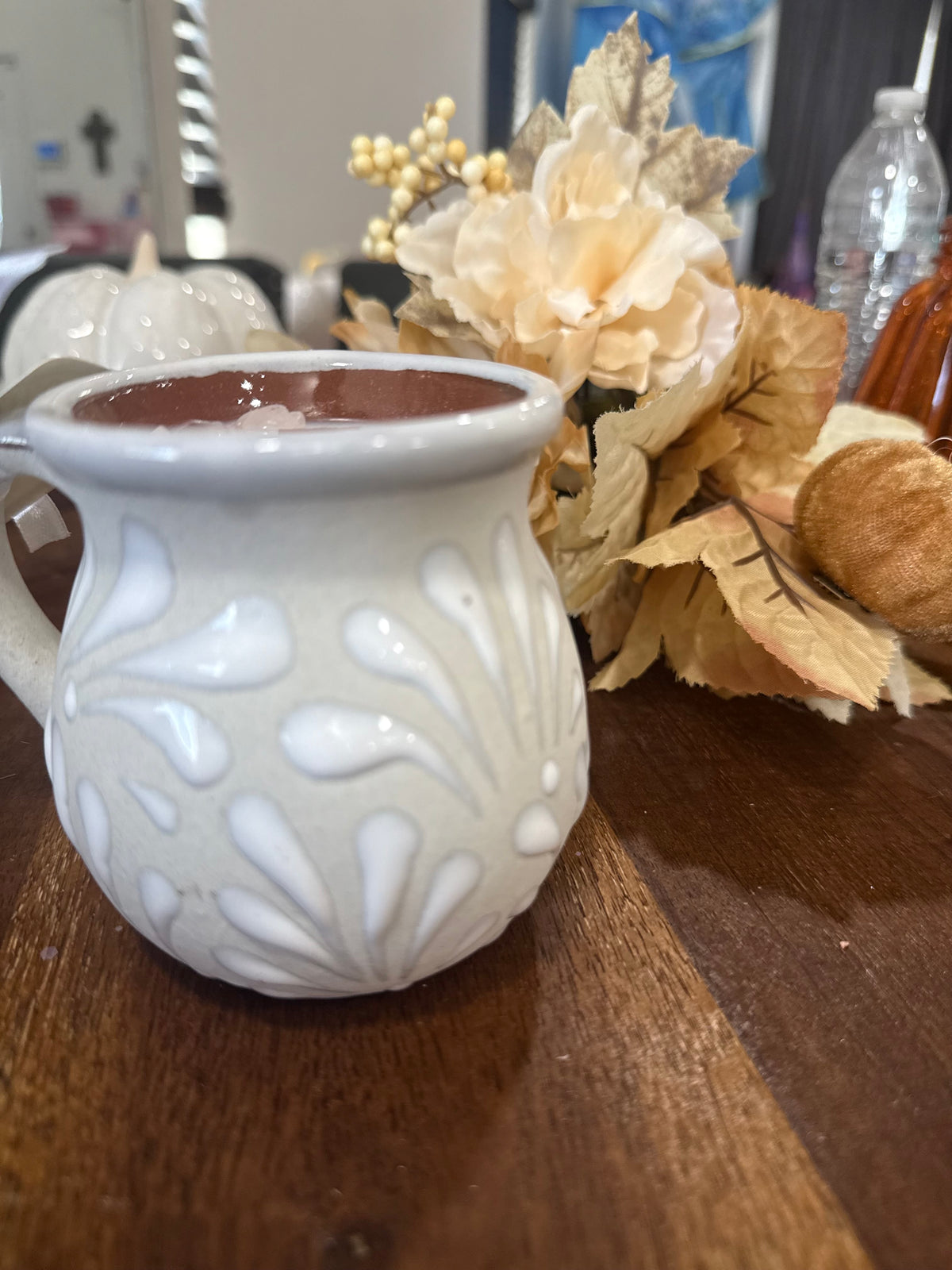 White Talavera Mug Candle