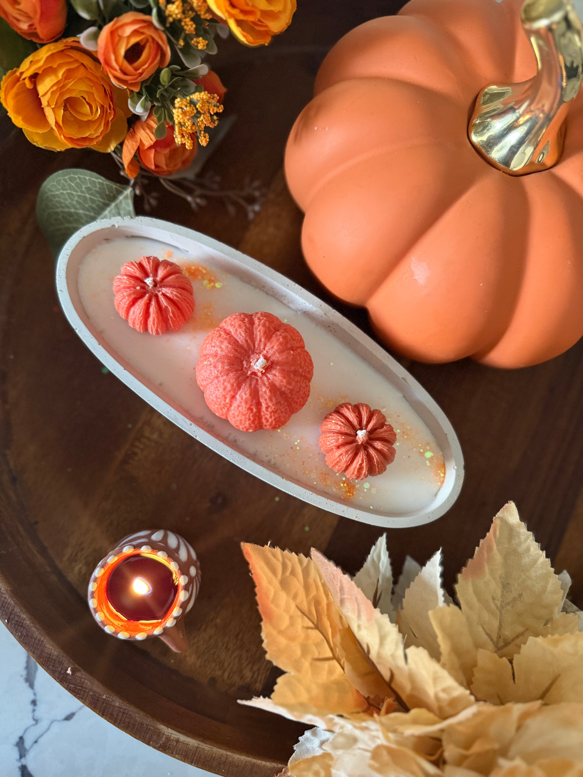 Pumpkin Patch Cement Candle