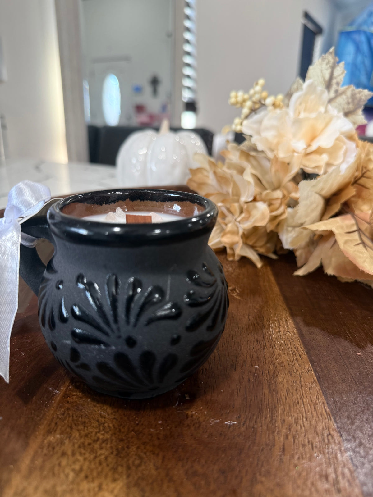 Black Talavera Mug Candle