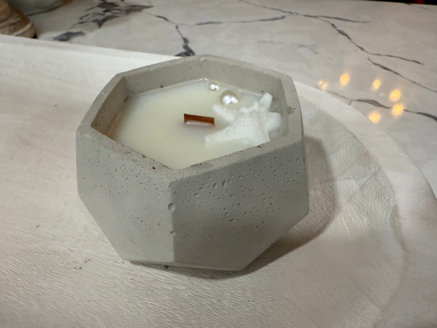 Hexagon Small Cement Candle