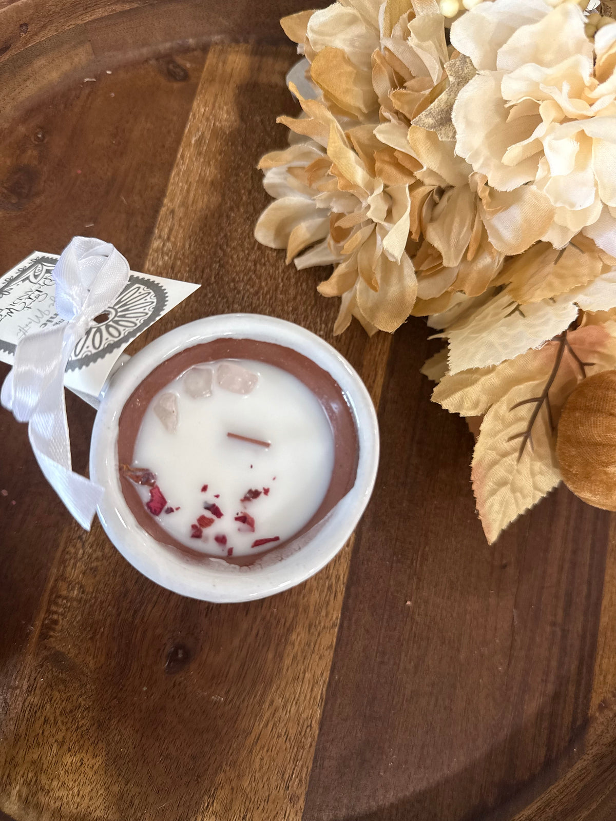 White Talavera Mug Candle