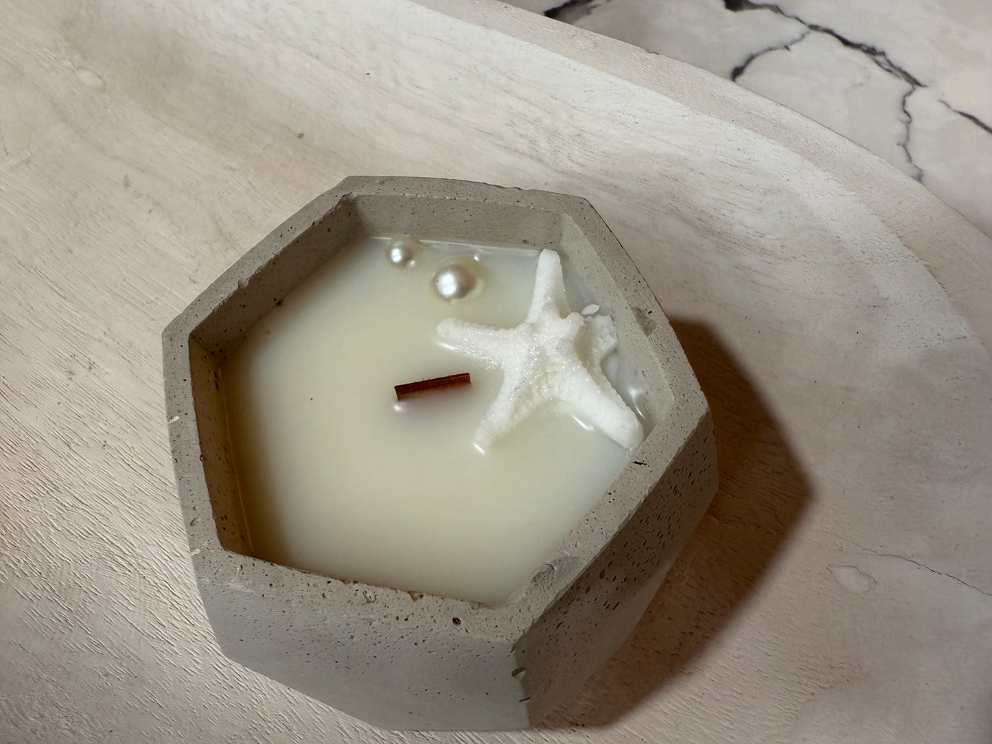 Hexagon Small Cement Candle