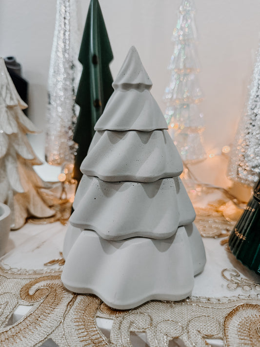 Cement Christmas Tree Candle