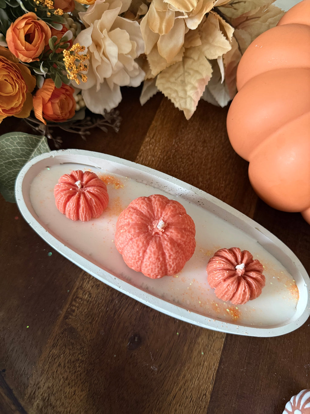 Pumpkin Patch Cement Candle