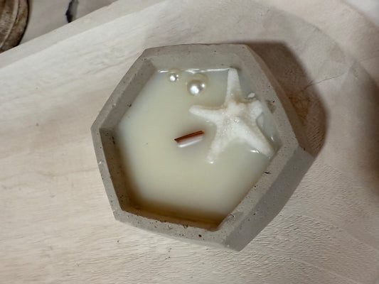 Hexagon Small Cement Candle