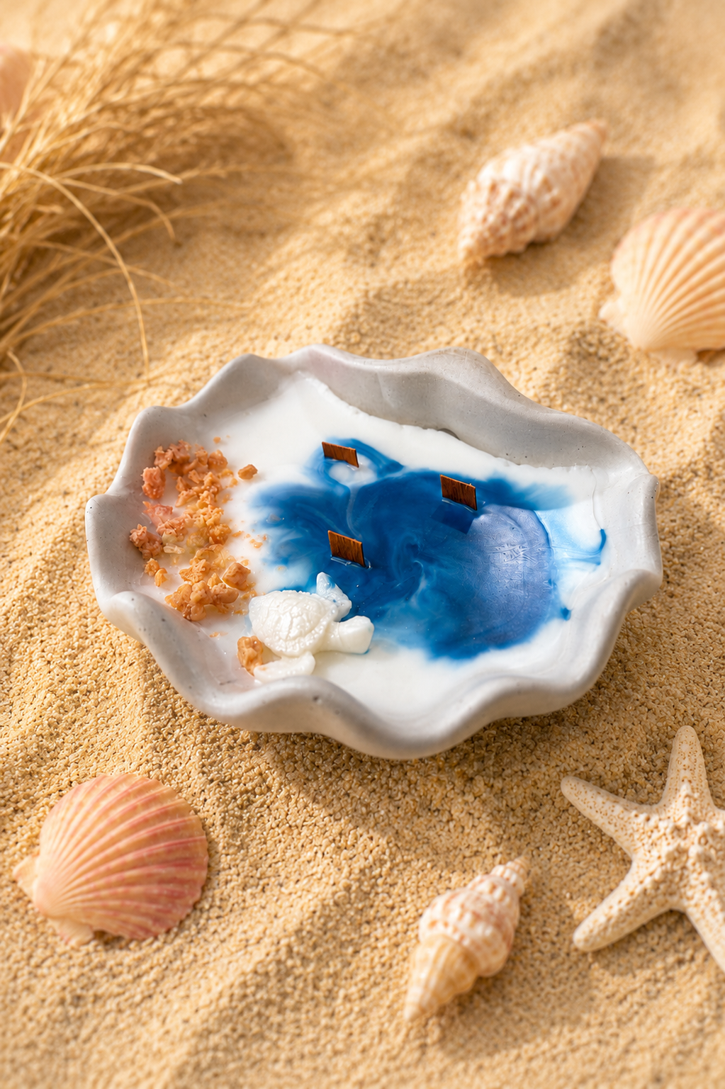 Large Sea Shell Cement Candle