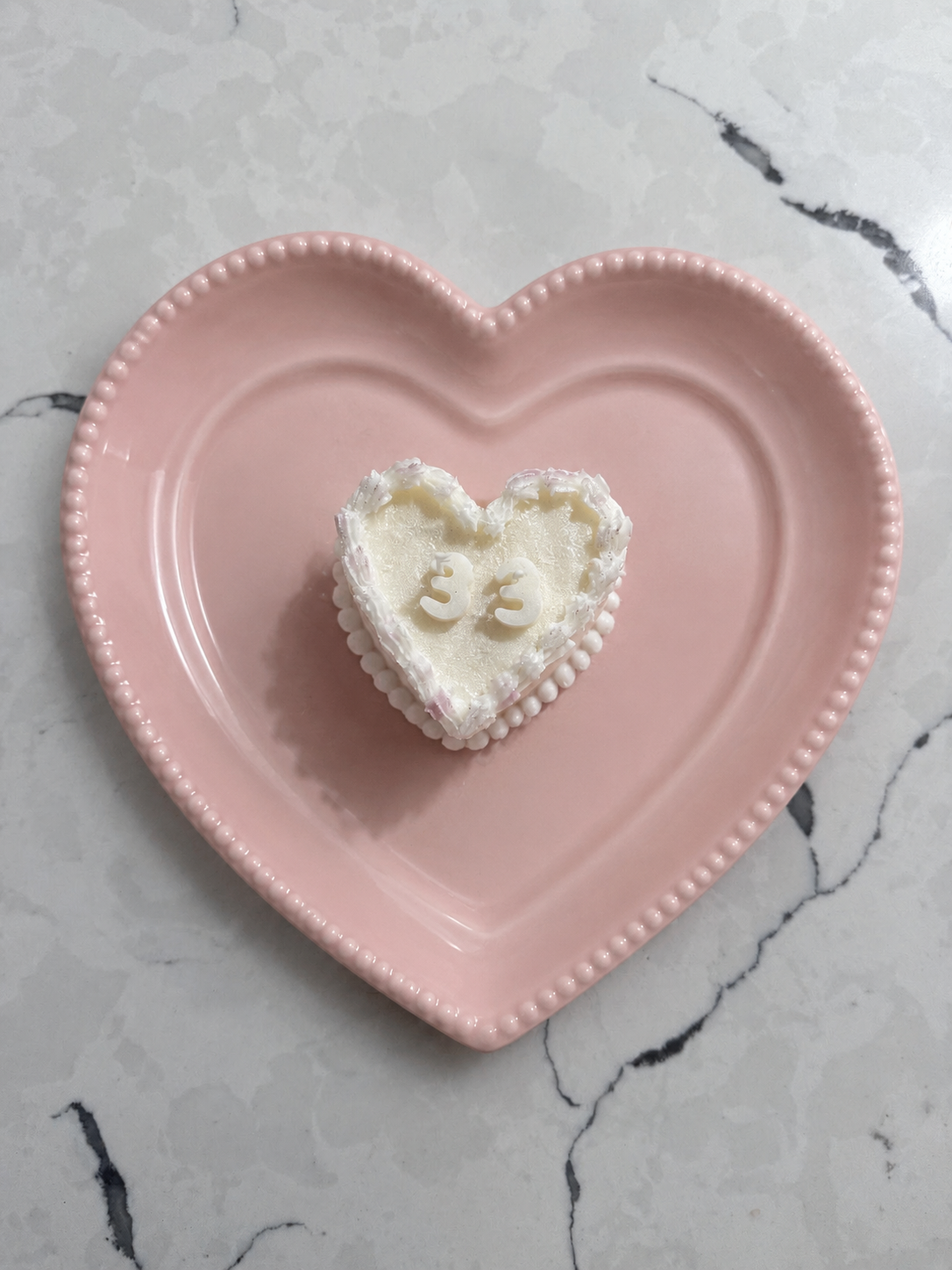 Heart Cake Pillar Candle