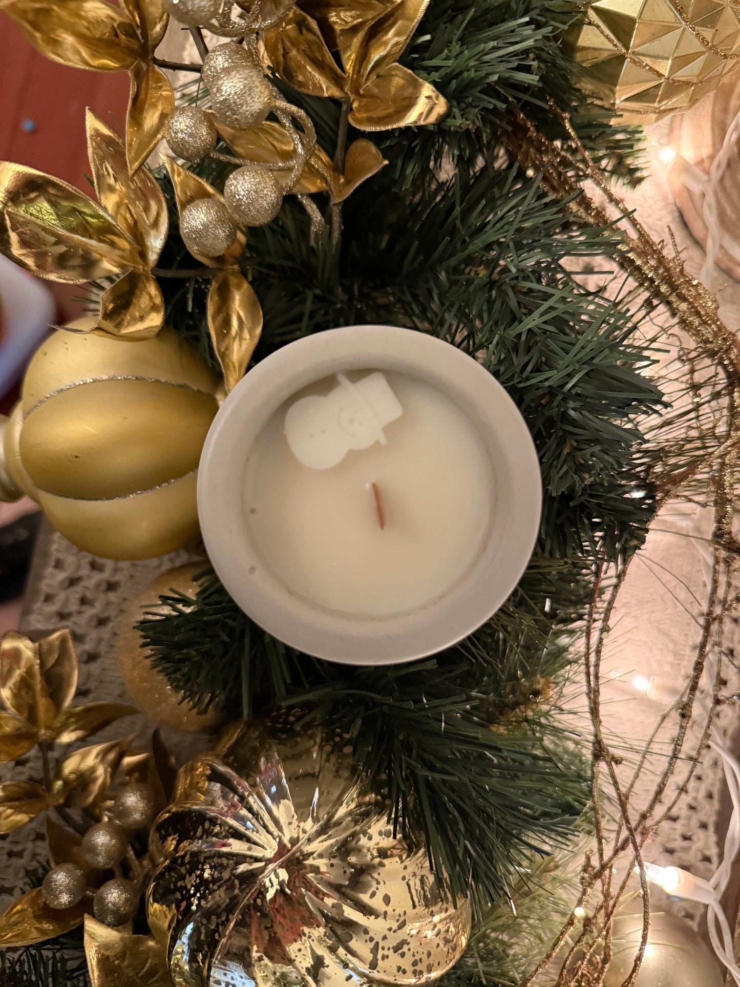 Snowman Cement Candle