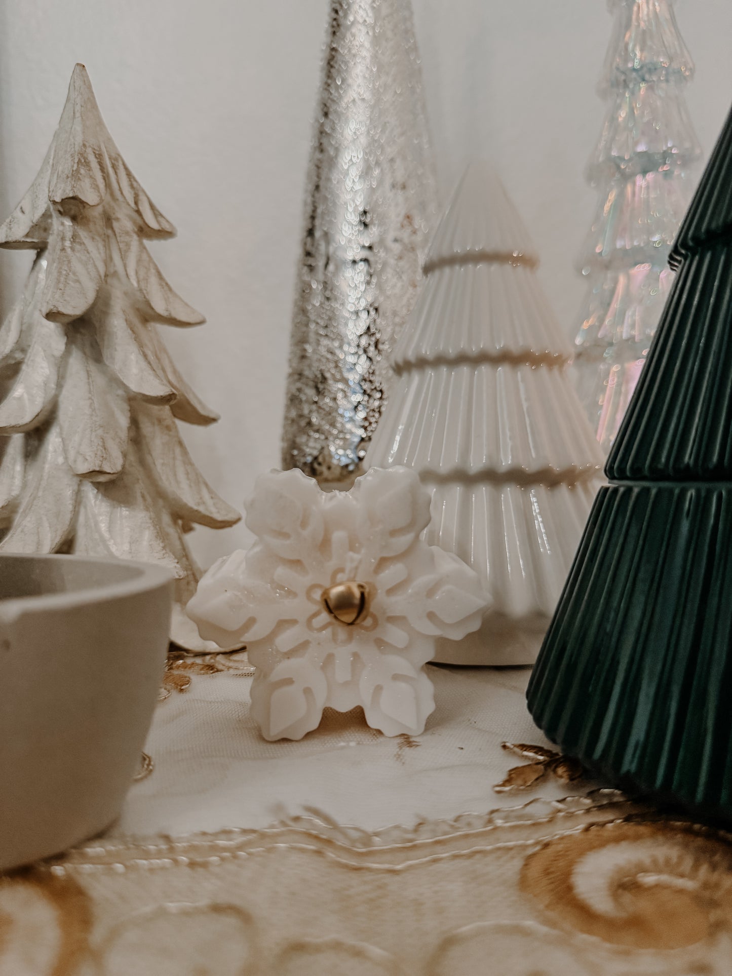 Snowflake pillar candle