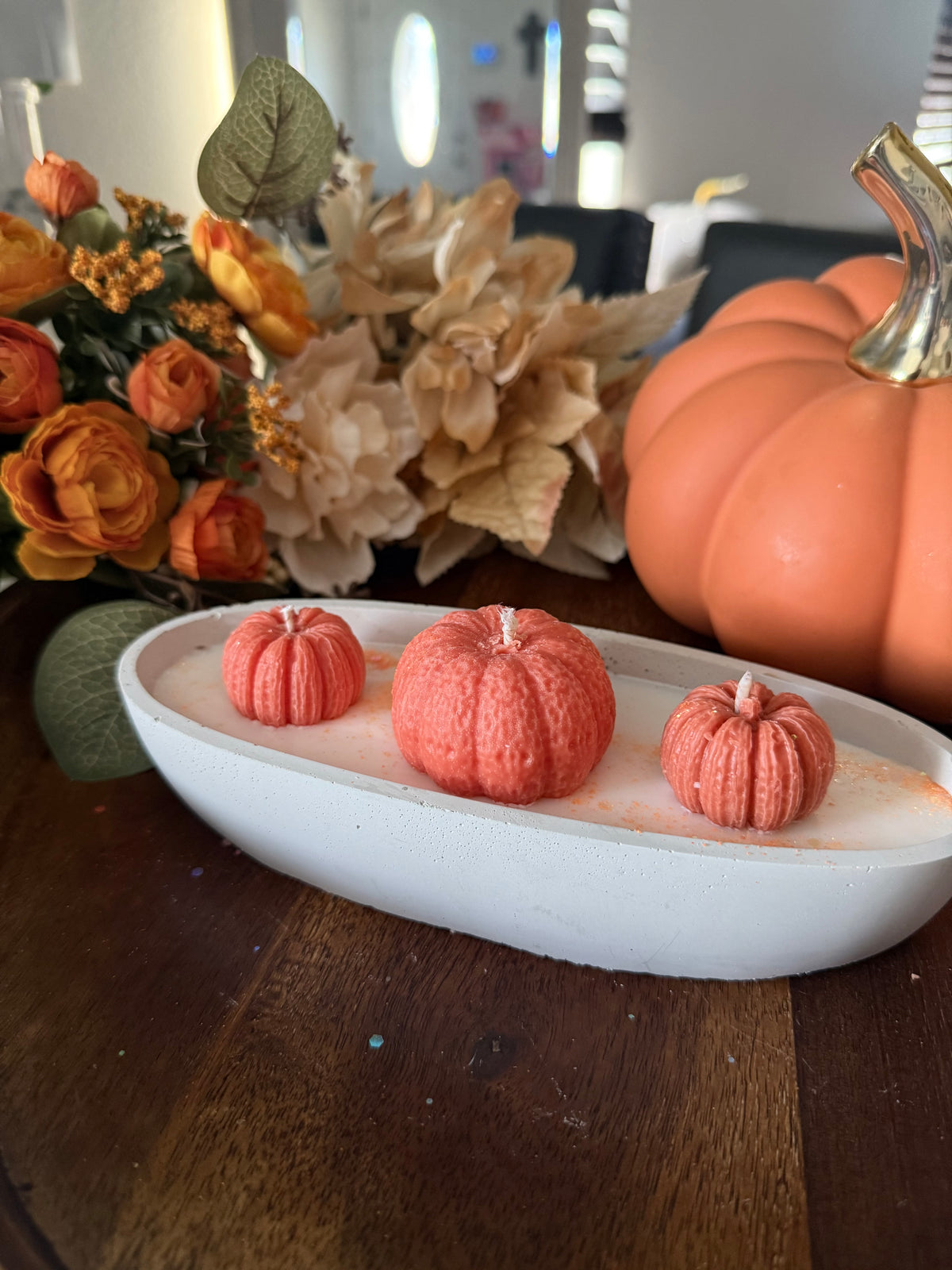 Pumpkin Patch Cement Candle