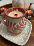 Pink talavera mug Candle