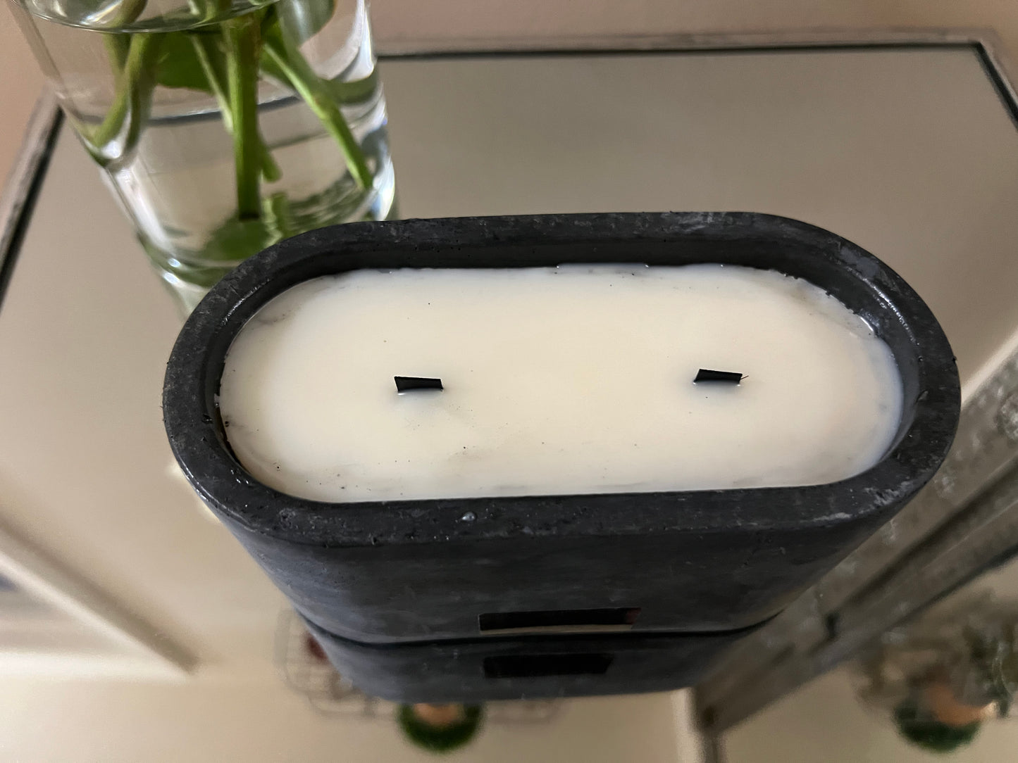 Black Cement Oval Candle