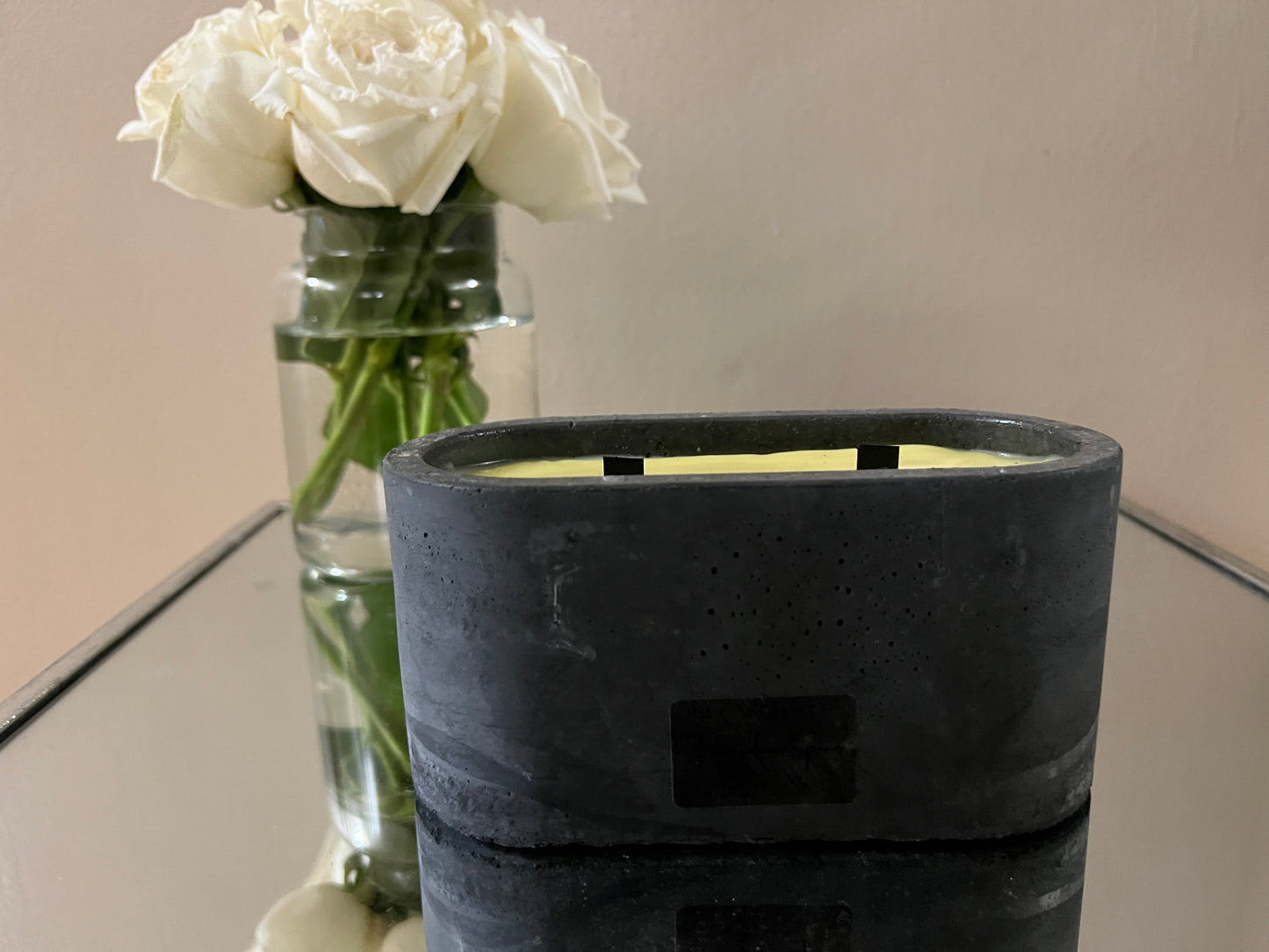 Black Cement Oval Candle