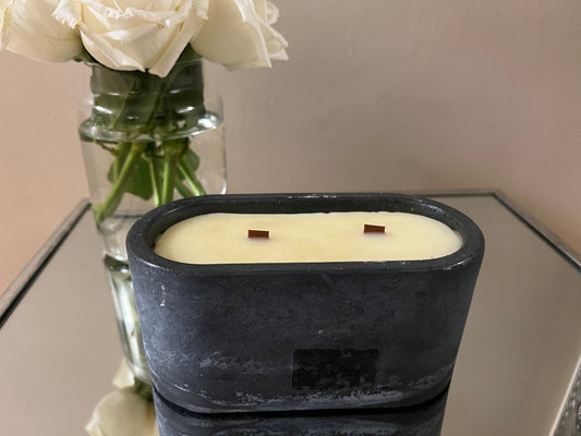 Black Cement Oval Candle