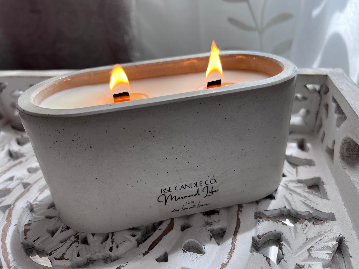 Cement Oval Candle